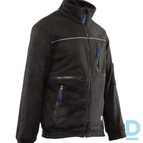 Darba Jaka Flīsa Riktīgi Bieza ar Atstarotājiem POLAR Seven King Reflective Safety Workwear Fleece Jacket Black Drošības Darba Apģērbi Specapģērbi