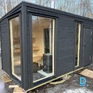 Selling a new finished sauna house with a stove