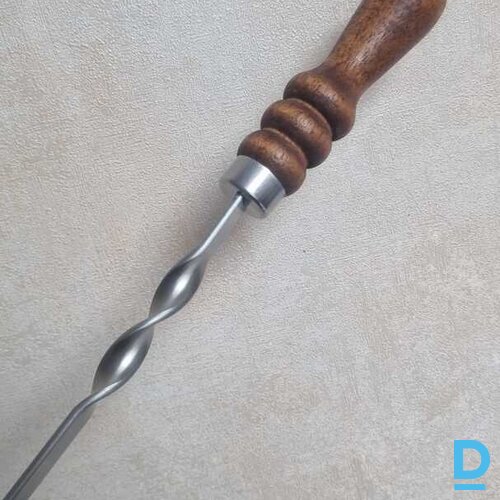 iesms grilēšanai nerūsējošā tērauda ar koka rokturi 50 cm iesms grilēšanai nerūsējošā tērauda ar koka rokturi 50 cm