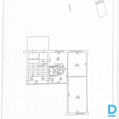 Pārdod dzīvokli Rīgas iela 4A, Līvāni, Līvānu novads, 43.3m², 2 ist.