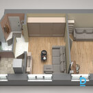 2-room apartment, Butlerova street 4, Kimija, Daugavpils, Latvia.