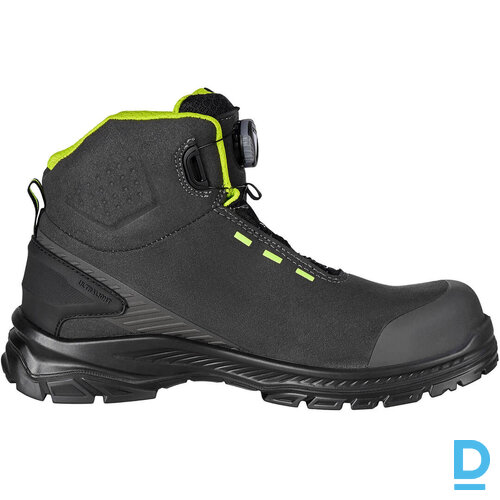 Pārdod Vīriešu darba apavi Darba Kurpes Vieglas Faster Closure System LEWIS STEPO S1PS SR FO PU FITGO Breathable Antistatic Black Neon Yellow Drošības Darba Apavi Specapavi Aizsargapavi