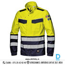 Darba Jaka ADR Metinātājiem Antistatiska Liesmu Ķīmiski Droša HI-VIS SUPERTECH STRETCH SIR Antistatic Jacket Velcro Yellow Navy Blue ITALY Darba Apģērbs Specapģērbs
