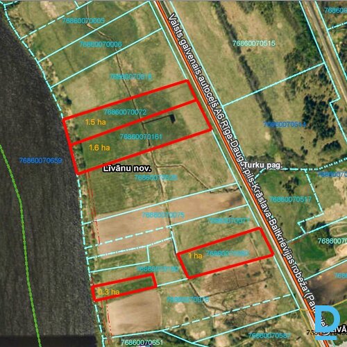 4.4 ha lauksaimniecības zeme (4 zemes gabali), Jaungrāveri, Vientuļnieki, Lindas, Turku pagasts, Līvānu novads, Latvija. 