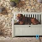 Dārza krēsls - mantu kaste PATIO BENCH 227L, balts