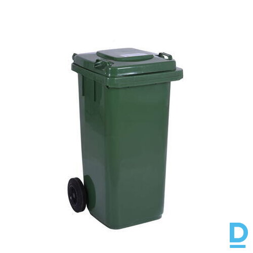 Rim Kowalczyk Atkritumu konteiners ar vāku un riteņiem 120L, zaļš (5900672678291)