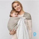 Lakats-slings HUG ME Zaffiro beige leaves CHK-033 WOMAR [A]