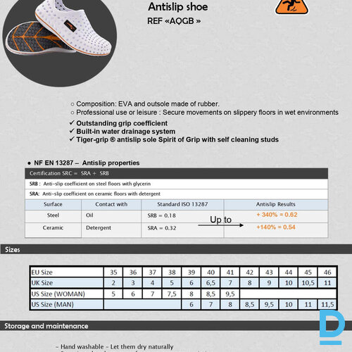 Pārdod Vīriešu sandales Ūdens Apavi ar Neslīdošu Zoli Viegli TIGER AQUA GRIP System EVA Spirit of Grip White France Izcils Saķeres Koeficients Ūdens Sporta Aktivitātei Ikdienai