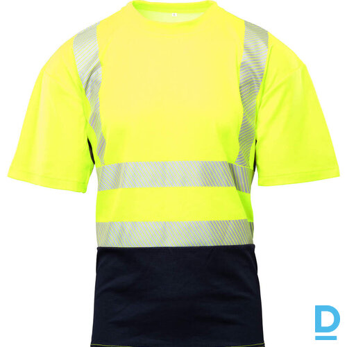 Darba T Krekls HI-VIS UPDATED FLASH Brixton Work T Shirt Reflective Elestic Safety Workwear Orange Black Drošības Darba Apģērbs Specapģērbs