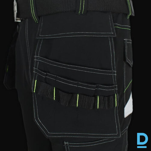 Darba Šorti ar Nokarenām Kabatām Plāni CLASSIC4DYNAMIC Spandex 4 Way Stretch Reflective Softshell Black Drošības Darba Apģērbs Specapģērbs Aizsargapģērbs