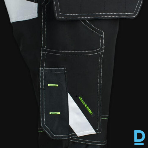 Darba Šorti ar Nokarenām Kabatām Plāni CLASSIC4DYNAMIC Spandex 4 Way Stretch Reflective Softshell Black Drošības Darba Apģērbs Specapģērbs Aizsargapģērbs
