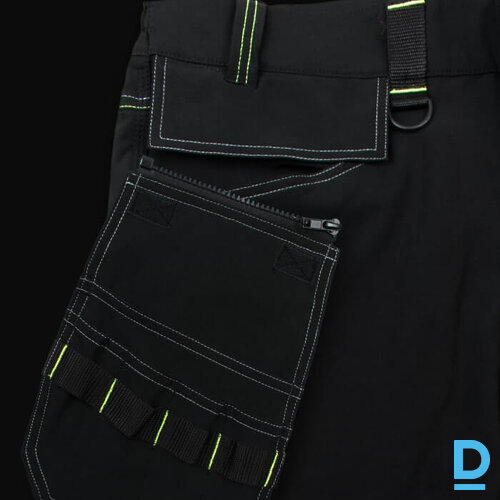 Darba Šorti ar Nokarenām Kabatām Plāni CLASSIC4DYNAMIC Spandex 4 Way Stretch Reflective Softshell Black Drošības Darba Apģērbs Specapģērbs Aizsargapģērbs