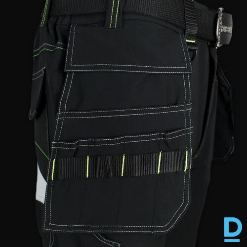 Darba Šorti ar Nokarenām Kabatām Plāni CLASSIC4DYNAMIC Spandex 4 Way Stretch Reflective Softshell Black Drošības Darba Apģērbs Specapģērbs Aizsargapģērbs