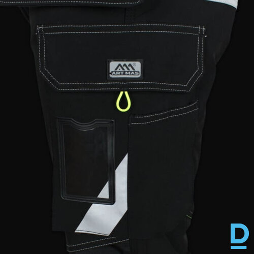 Darba Šorti ar Nokarenām Kabatām Plāni CLASSIC4DYNAMIC Spandex 4 Way Stretch Reflective Softshell Black Drošības Darba Apģērbs Specapģērbs Aizsargapģērbs