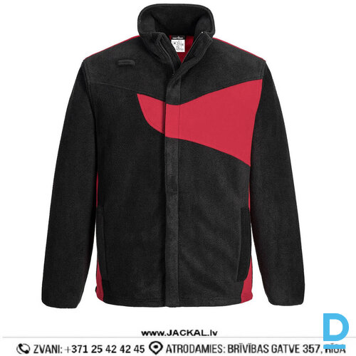 Darba Jaka Flīsa PW270 PORTWEST Anti Scratch Design Anti Pill Black Red IRELAND Drošības Darba Apģērbi Specapģērbi Aizsargapģērbi