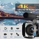 Pārdod PEAWOLCY UHD 4K Pluss Videokameru+ SD 128GB karti+ Wireless mikrofonu komplektu