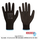 Darba Cimdi Poliuretana PU EKO STEPO BLACK Safety Workwear Gloves Black Darba Apģērbs Aksesuārs Specapģērbs Aizsargapģērbs