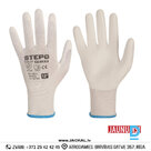 Darba Cimdi Poliuretana PU EKO STEPO WHITE Safety Workwear Gloves White Darba Apģērbs Aksesuārs Specapģērbs Aizsargapģērbs