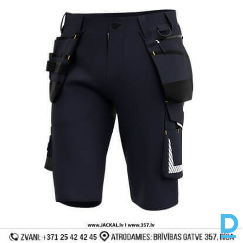 Darba Šorti ar Nokarenām Kabatām ALKES SHORTS Safety Jogger Workwear Shorts FLEXI Navy Dark Grey BELGIUM Drošības Darba Apģērbs Specapģērbs Aizsargapģērbs