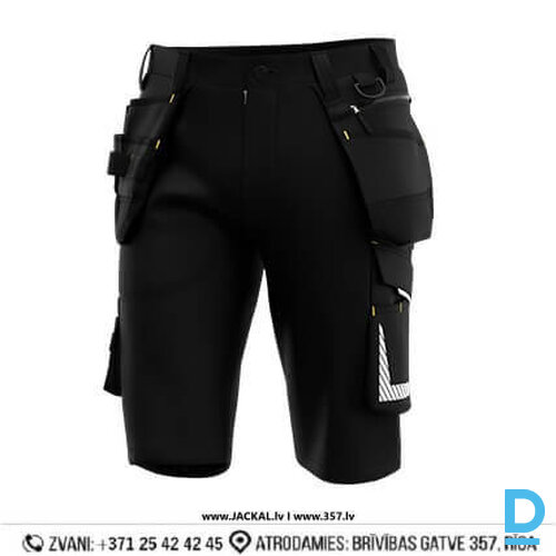 Darba Šorti ar Nokarenām Kabatām ALKES SHORTS Safety Jogger Workwear Shorts FLEXI Black BELGIUM Drošības Darba Apģērbs Specapģērbs Aizsargapģērbs