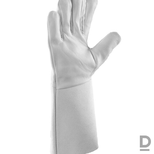 Darba Cimdi Metinātājiem Balti Gludi Mīksti Ādas Cietu Aproci WELDER CABRA Work Gloves White Darba Apģērbs Aksesuārs Specapģērbs