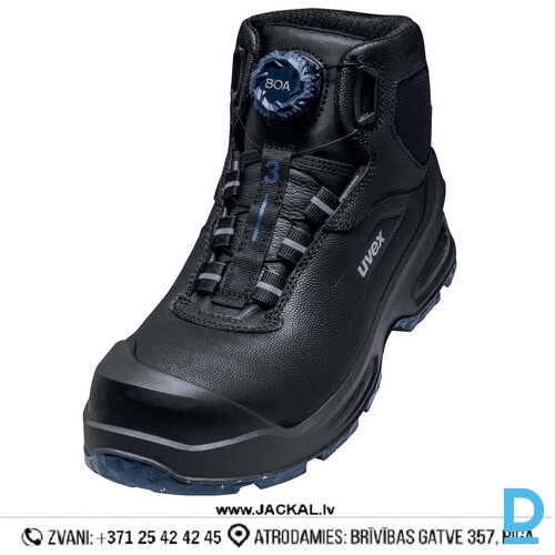 Darba Puszābaki Boa Fit 3 MACSOLE TANK UVEX S3S SRC FO WRU PU P E Water Resistance Antistatic Blue Black GERMANY Drošības Darba Apavi Specapavi