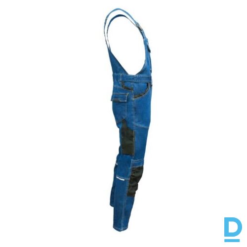 Darba Puskombinezons Elastīgs Džinsu COLEMANN JEANS Stretch Multipocket Comfortable Fashionable Navy Blue Drošības Darba Apģērbs