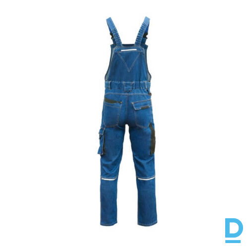 Darba Puskombinezons Elastīgs Džinsu COLEMANN JEANS Stretch Multipocket Comfortable Fashionable Navy Blue Drošības Darba Apģērbs