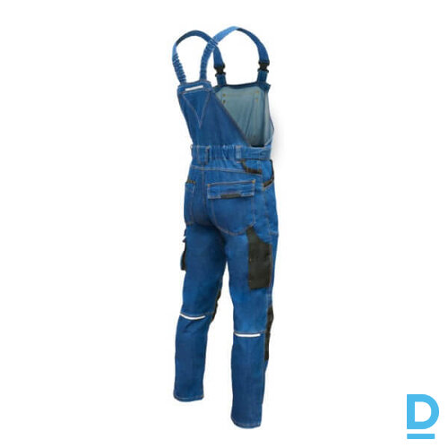 Darba Puskombinezons Elastīgs Džinsu COLEMANN JEANS Stretch Multipocket Comfortable Fashionable Navy Blue Drošības Darba Apģērbs