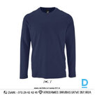 Work T Shirt Long Sleeves IMPERIAL LSL Sols Work T Shirts With Long Sleeves Safety Workwear French Navy FRANCE Safety Work Protective Clothing