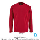 Work T Shirt Long Sleeves IMPERIAL LSL Sols Work T Shirts With Long Sleeves Safety Workwear Red FRANCE Safety Work Protective Clothing