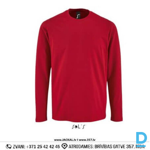 Darba T Krekls Garām Piedurknēm IMPERIAL LSL Sols Work T Shirts With Long Sleeves Safety Workwear Red FRANCE Drošības Darba Aizsargapģērbs