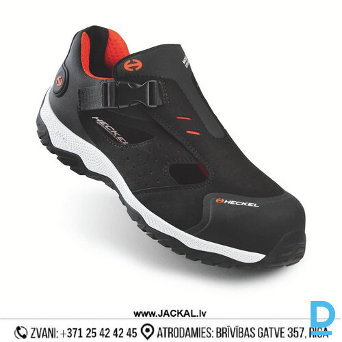 Darba Sandales Kurpes MS 110 HECKEL S1 PL FO HRO SC SR Light Breathable Antistatic Black White FRANCE Drošības Darba Apavi Specapavi Aizsargapavi