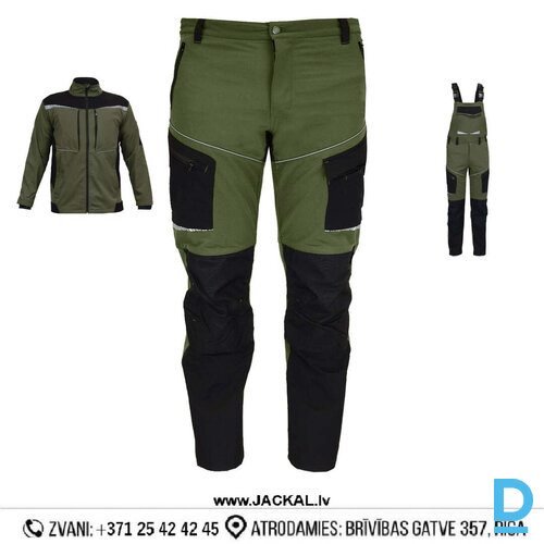 Darba Bikses Elastīgas 5730AK NLK ULTRA 4 WAY STRETCH Reflective Nylon Khaki Black Drošības Darba Apģērbi Specapģērbi Aizsargapģērbi