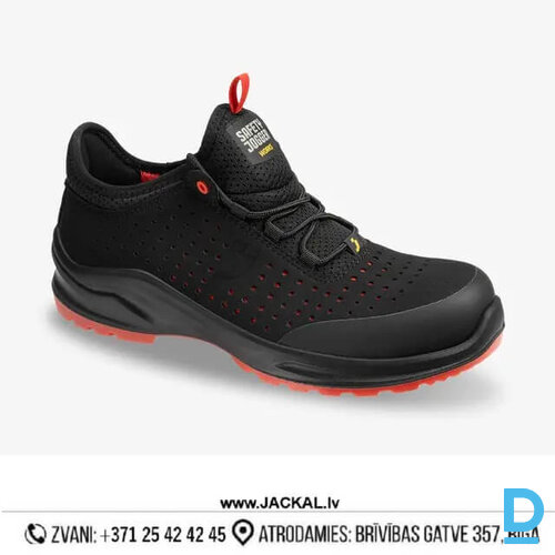 Darba Kurpes Elpojošas LOW MODULO Safety Jogger S1 PS SC SR ESD FO Breathable Slip Resistant 3 Fit System Black Red BELGIUM Drošības Darba Apavi Specapavi Aizsargapavi