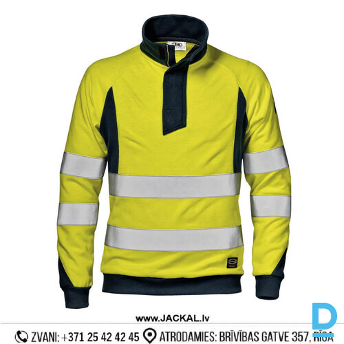 Darba Jaka Džemperis Antistatisks Liesmu Drošs HI-VIS PIREX Sir Reflector Strips Yellow Navy Blue ITALY Darba Apģērbs Specapģērbs Aizsargapģērbs