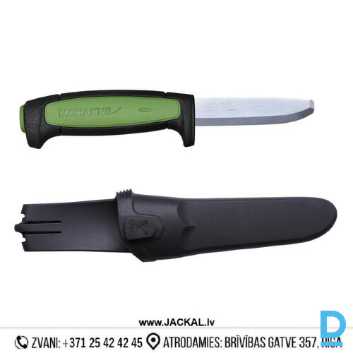 Nazis ar Maksti Griezējs Nerūsējošā Tērauda 82 x 2 mm PRO SAFE MORAKNIV Black Green SWEDEN Rokas Darba Instrumenti