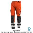 Darba Bikses HI VIS SCUTI Safety Jogger Elastic 4 Ways Stretch Multifunctional Multipocket Reflective Orange Dark Grey BELGIUM Drošības Darba Apģērbi Specapģērbi