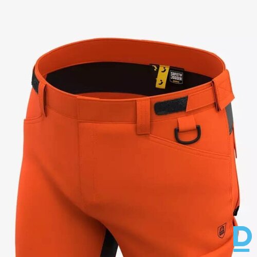 Darba Bikses HI VIS SCUTI Safety Jogger Elastic 4 Ways Stretch Multifunctional Multipocket Reflective Orange Dark Grey BELGIUM Drošības Darba Apģērbi Specapģērbi