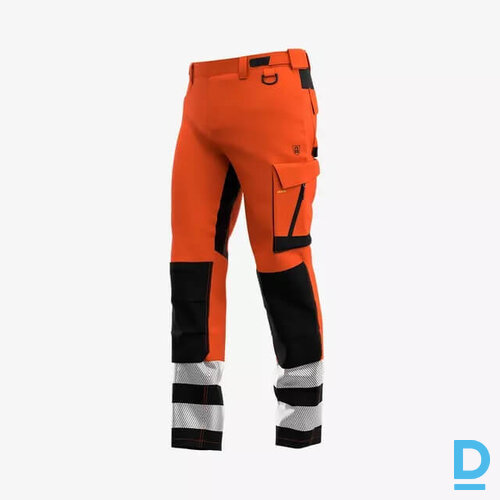 Darba Bikses HI VIS SCUTI Safety Jogger Elastic 4 Ways Stretch Multifunctional Multipocket Reflective Orange Dark Grey BELGIUM Drošības Darba Apģērbi Specapģērbi