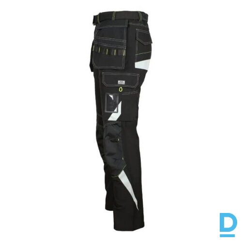 Darba Bikses ar Nokarenām Kabatām Plānas CLASSIC4DYNAMIC Spandex 4 Way Stretch Reflective Softshell Black Drošības Darba Apģērbs Specapģērbs Aizsargapģērbs