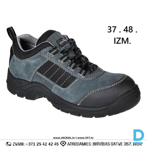 Darba Kurpes FC64 Portwest S1 SRC EVA Fuel and Oil Resistant Outsole Metal Free IRELAND Black Green Drošības Darba Apavi Specapavi Aizsargapavi