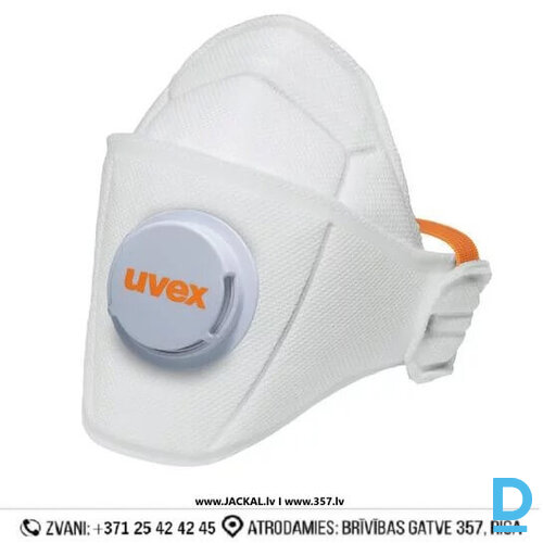 Darba Respirators Sejas Maska ar Izelpas Vārstu 1 gab FLAT FOLD SILV-AIR 5210 PREMIUM Uvex FFP2 White Orange GERMANY Individuālie Aizsardzības Līdzekļi