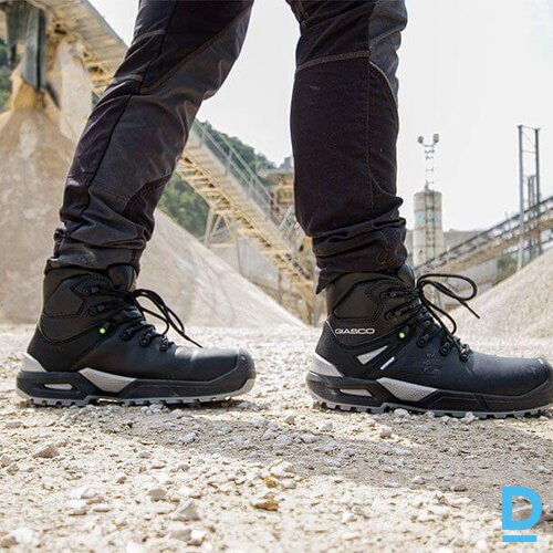 Darba Puszābaki Ādas GOLD Giasco S7S FO SC SR E A WR WPA PS CI Windtex Water Resistant Membrane Reflective Ice Grip Memory Insole Black ITALY Drošības Darba Apavi
