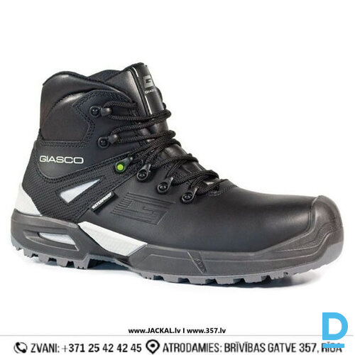 Darba Puszābaki Ādas GOLD Giasco S7S FO SC SR E A WR WPA PS CI Windtex Water Resistant Membrane Reflective Ice Grip Memory Insole Black ITALY Drošības Darba Apavi