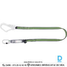 Drošības Trose ar Enerģijas Absorbētāju 3030418 KRATOS 180cm Max 100KG 1 Steel Screw Locking Karabiner Green Black Drošības Darba Ekipējums