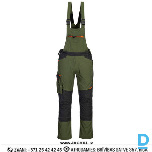 Darba Puskombinezons ar Ceļusargiem Komplektā T704 Portwest 4 Way Stretch Polycotton Black Olive Green IRELAND Darba Apģērbs Specapģērbs