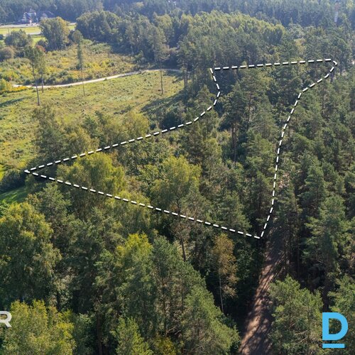 Pārdošanā daļēji atmežots 1,28 ha zemes gabals privātmāju būvniecībai pie Ādažie