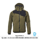 Darba Jaka Softshell Elastīga 17001 MASCOT Ultimate Stretch Waterproof Breathable Lightweight Moss Green Black DENMARK Drošības Darba Apģērbi Specapģērbi Aizsargapģērbi
