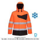 Darba Jaka Ziemas HI VIS PW261 Portwest 300D Oxford Extremely Water Resistant Reflective Anti Scratch Orange Black BELGIUM Drošības Darba Apģērbi Specapģērbi Aizsargapģērbi